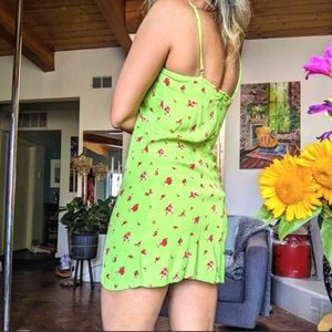 Strappy rayon pistachio green dress